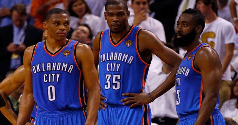 Kevin Durant, Russell Westbrook, James Harden